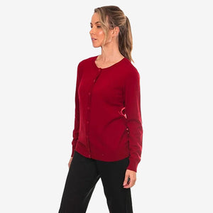 Bridge & Lord Button Cardigan wine
