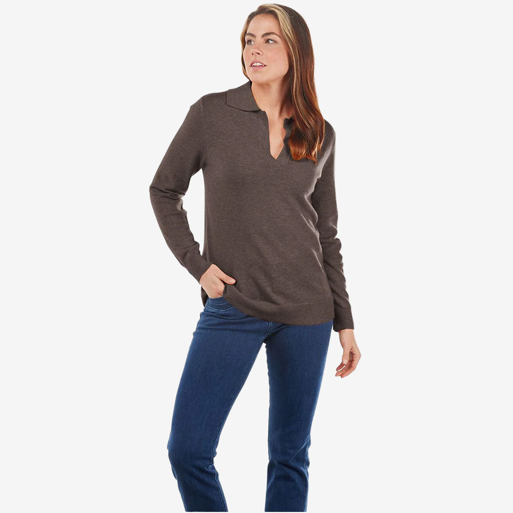 Bridge & Lord Collared V-Neck coffee