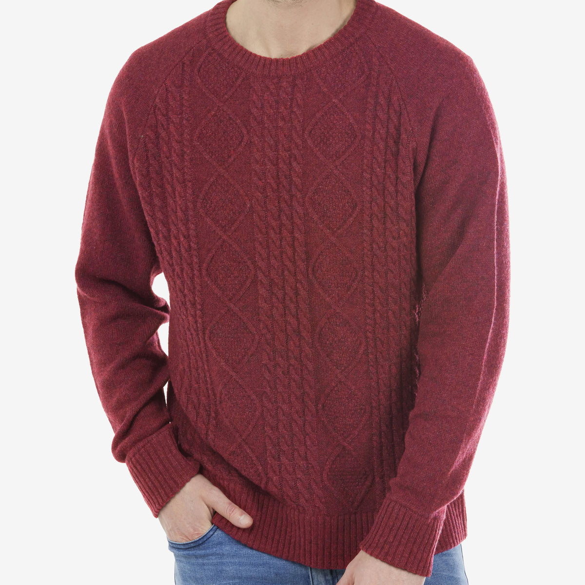 Bridge &amp; Lord Men's Cable Crew Pullover