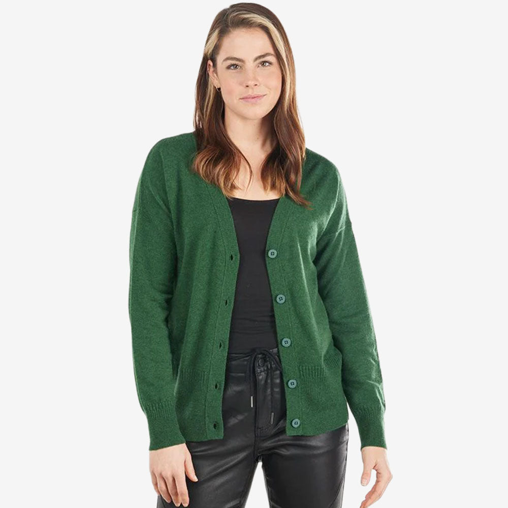 Bridge &amp; Lord Rib Detail V-Neck Cardigan bottle green