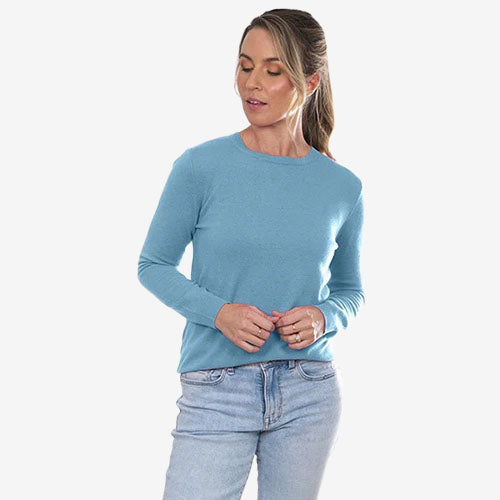 Bridge & Lord Wool/Cashmere Crew frosted blue