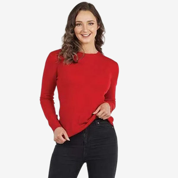 Bridge & Lord Wool/Cashmere Crew red