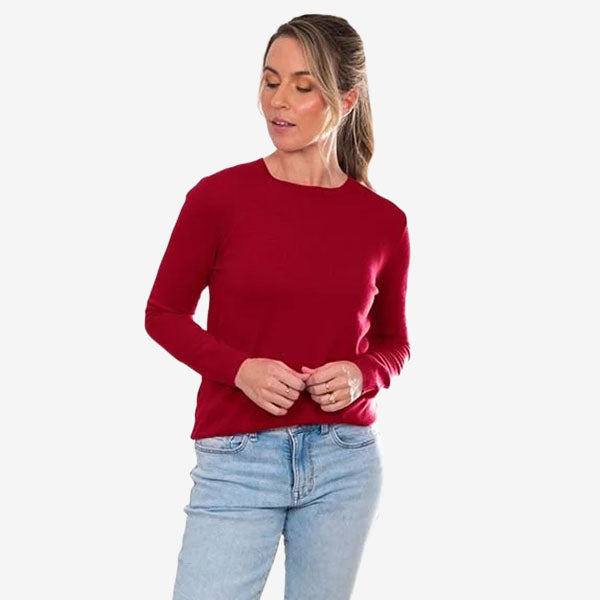 Bridge & Lord Wool/Cashmere Crew wine