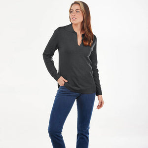 Bridge & Lord Collared V.Neck charcoal