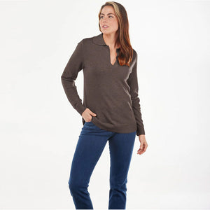 Bridge & Lord Collared V.Neck coffee