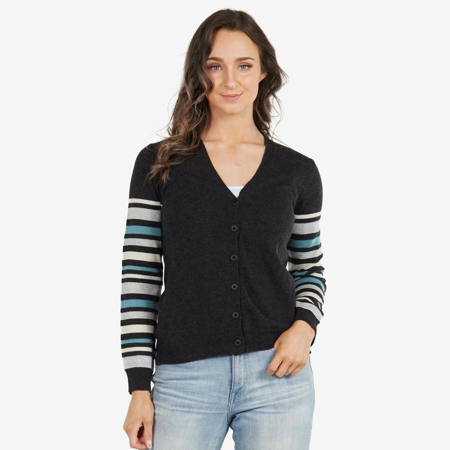 Bridge & Lord Stripe Sleeve Cardi