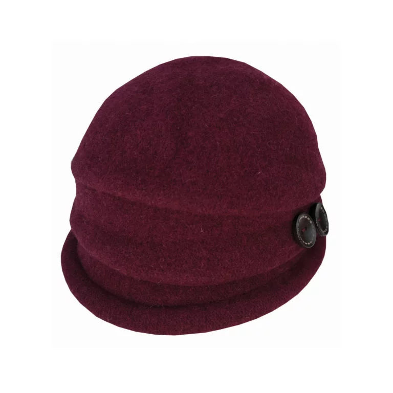 Dot & Co. Boiled Wool Button Pull On Hat