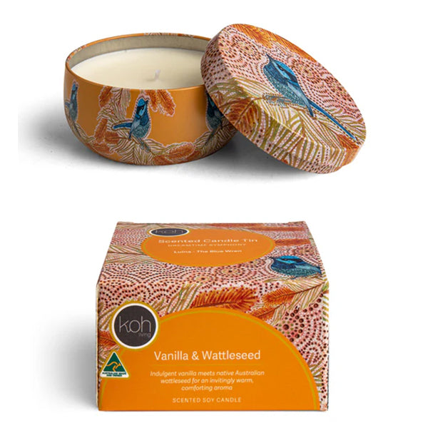 Koh Living Scented Candle Tin - Vanilla & Wattleseed