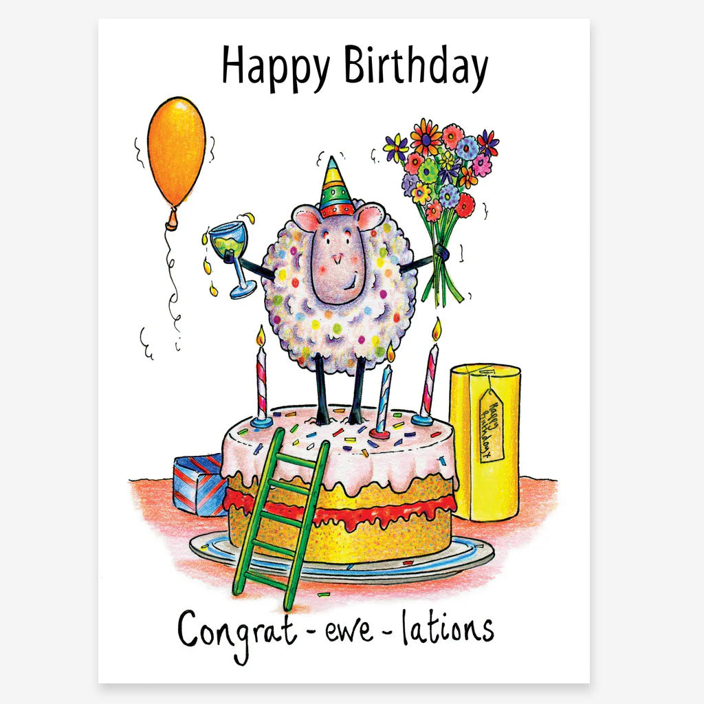 Congrat-ewe-lations Birthday Card