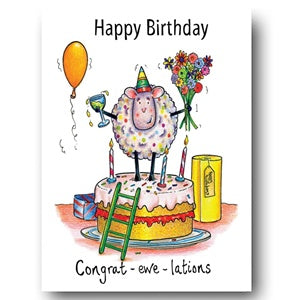 Congrat - ewe - lations Birthday Card