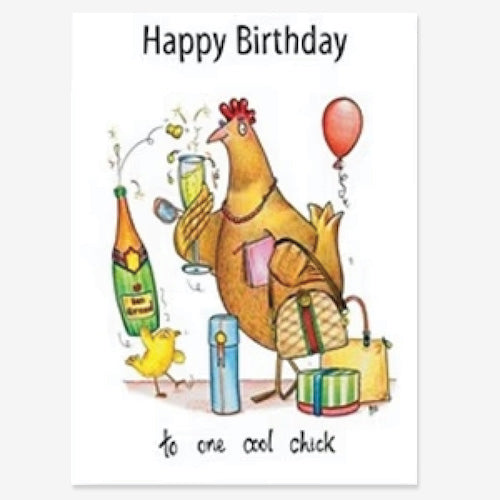 Happy Birthday Cool Chick Greeting Card
