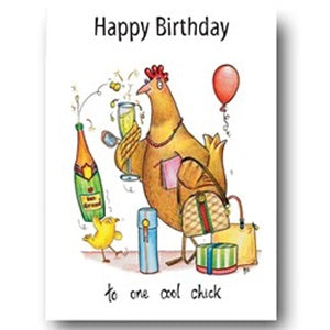 Happy Birthday Cool Chick Greeting Card