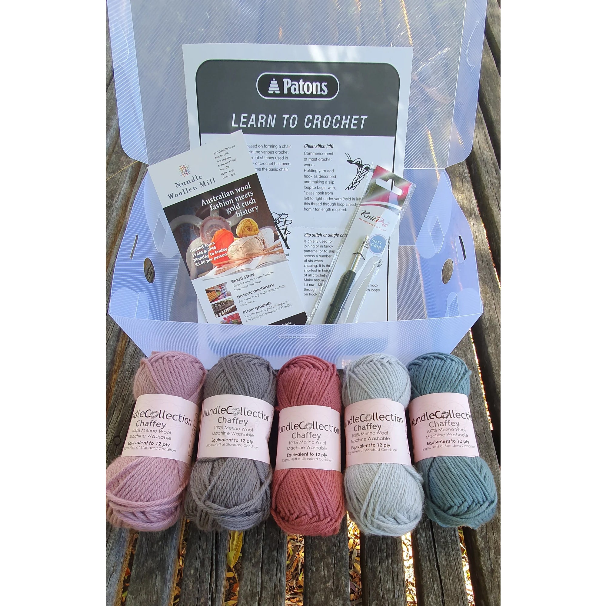Nundle Woollen Mill Learn to Crochet Kit Heritage