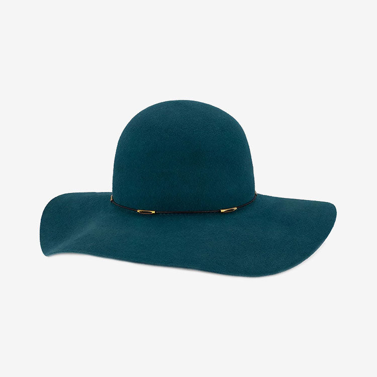 Dot & Co. Charlene Wide Brim Hat teal