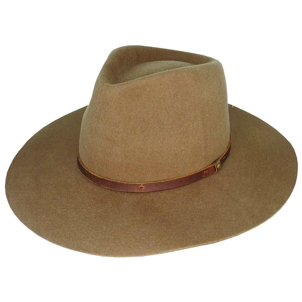 Dot & Co. Will Wool Felt Tear Drop Fedora tan
