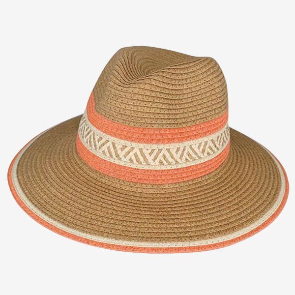 Dot & Co. Keira Paper Braid Fedora coral