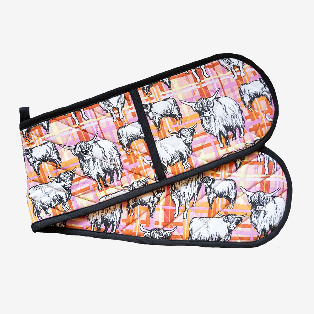 Double Oven Glove Highlander Cow