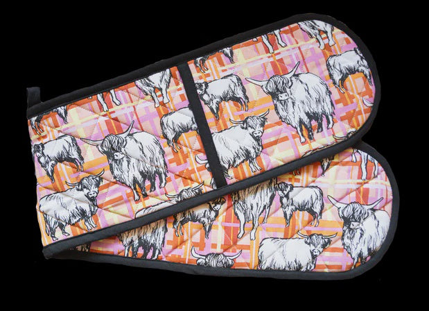 Double Oven Glove Highlander Cow