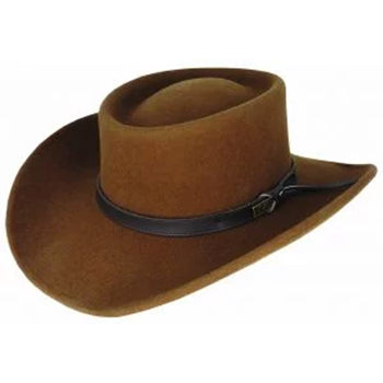 FLINDERS TOMMY WOOL FELT WESTERN GAMBLER CHOCOLATE