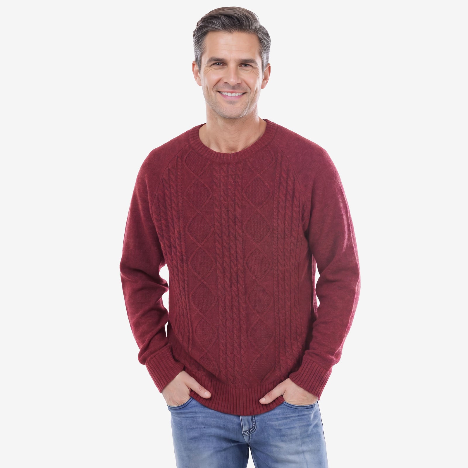 Bridge & Lord Men's Cable Crew Pullover