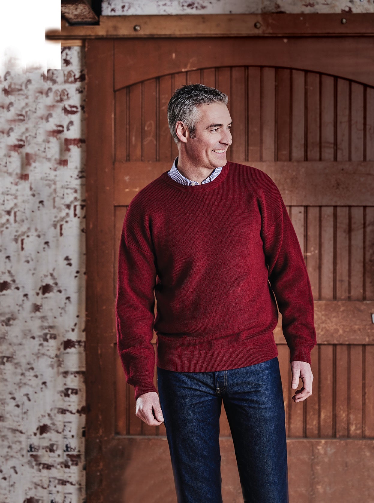 Ansett fishermans rib crew neck jumper