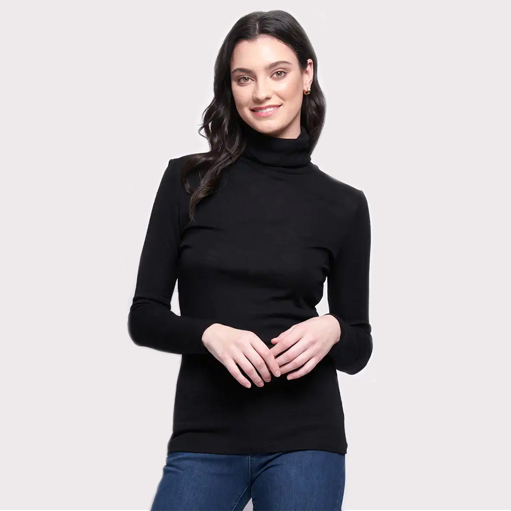 Foil Fine Merino Polo Neck Top