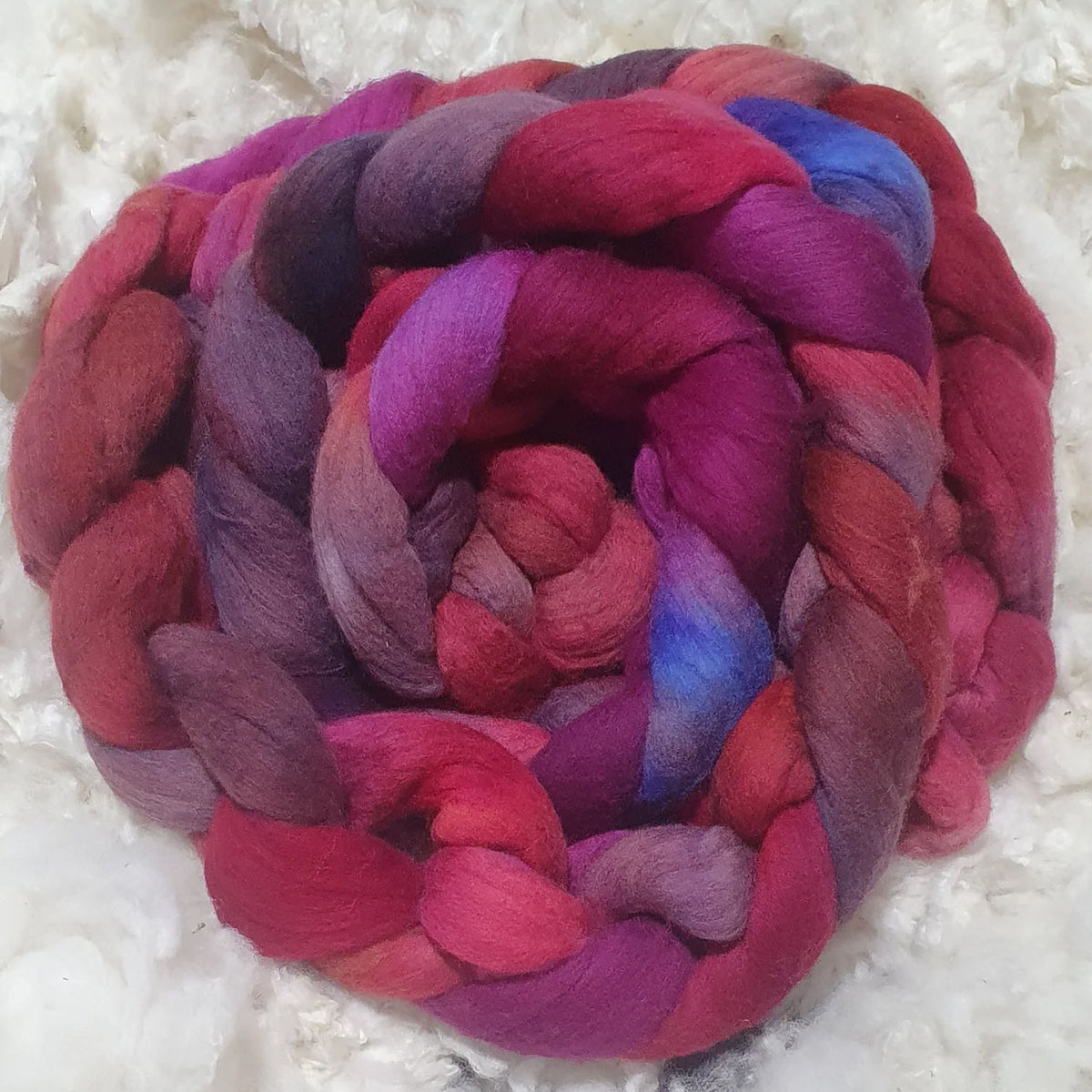 Hand Dyed Wool Top / Sliver / Roving 200grams Dragons Blood