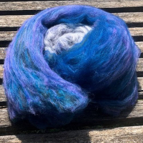 Nundle Hand Dyed Wool Batts 100g Ocean
