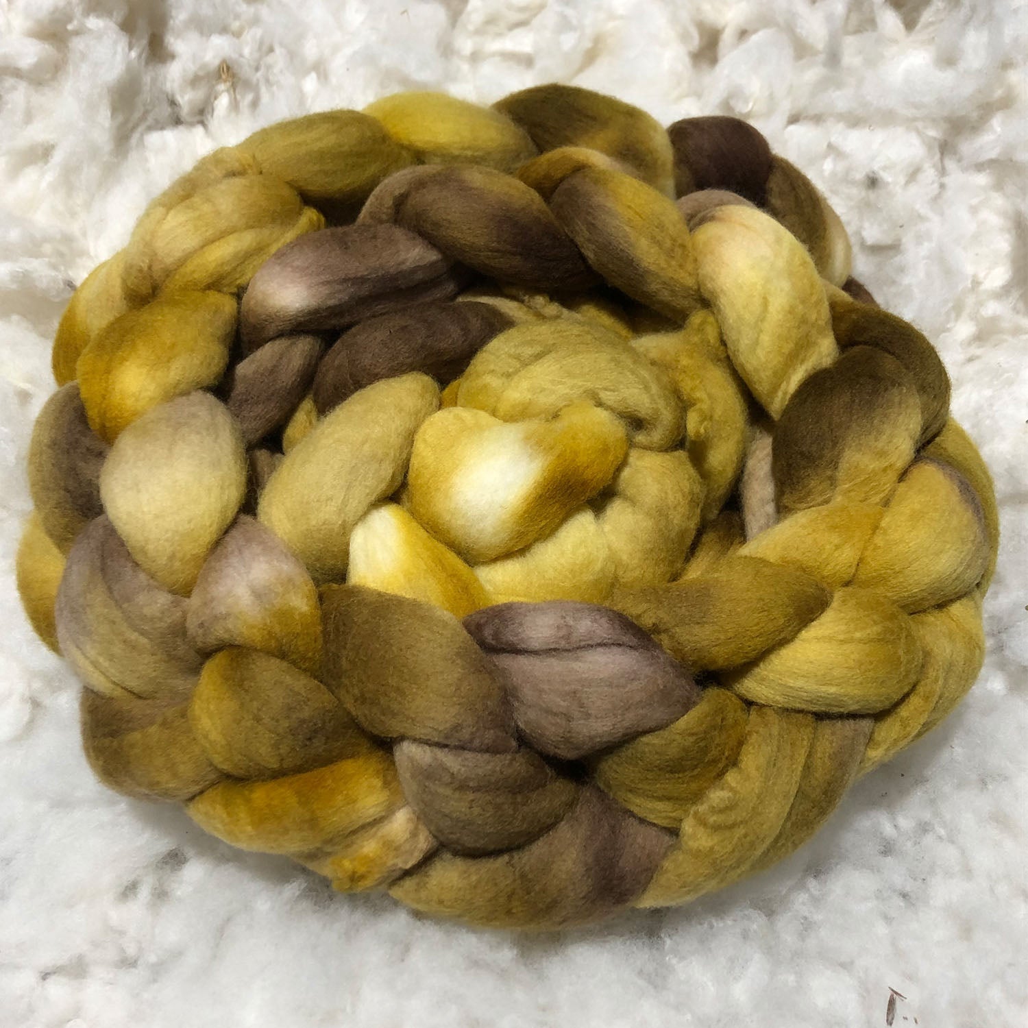 Hand Dyed Wool Top / Sliver / Roving 200grams choc honeycomb