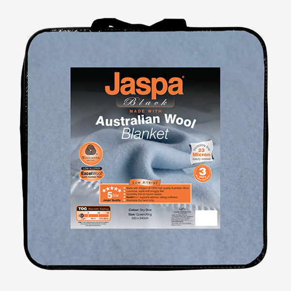 Jaspa Black Blanket made with Australian Wool