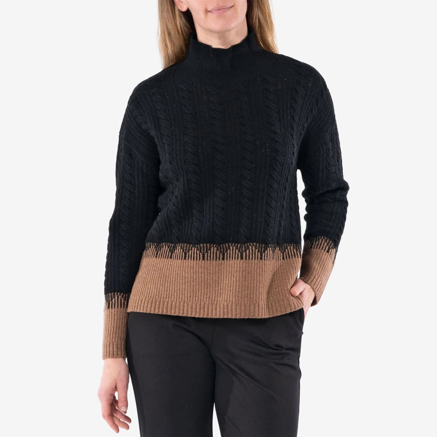 Jump Contrast Cable Pullover