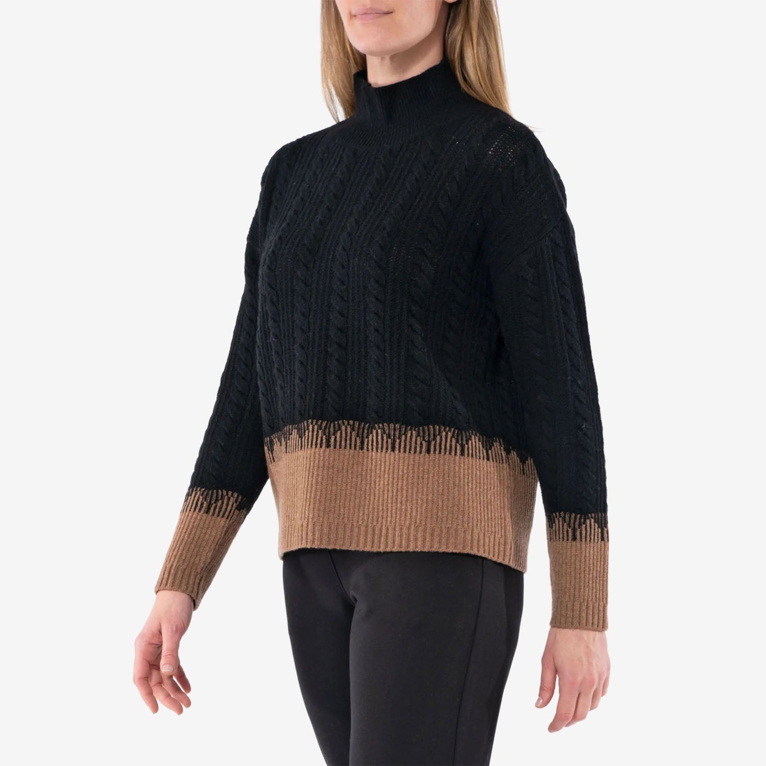 Jump Contrast Cable Pullover