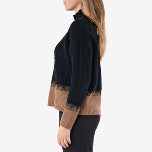 Jump Contrast Cable Pullover