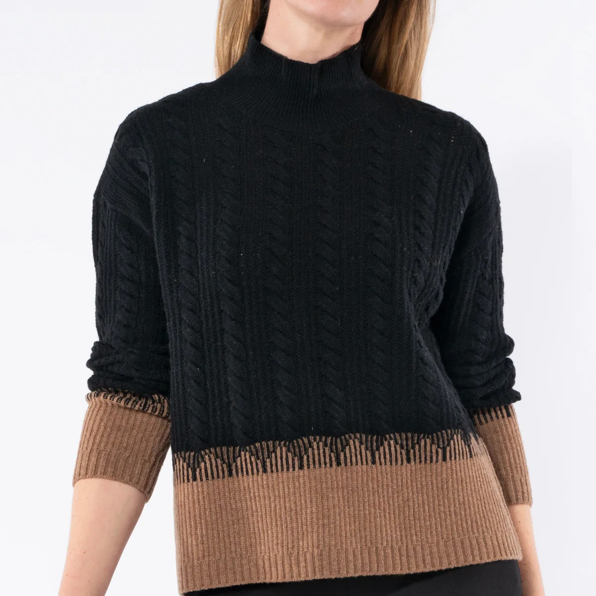 Jump Contrast Cable Pullover