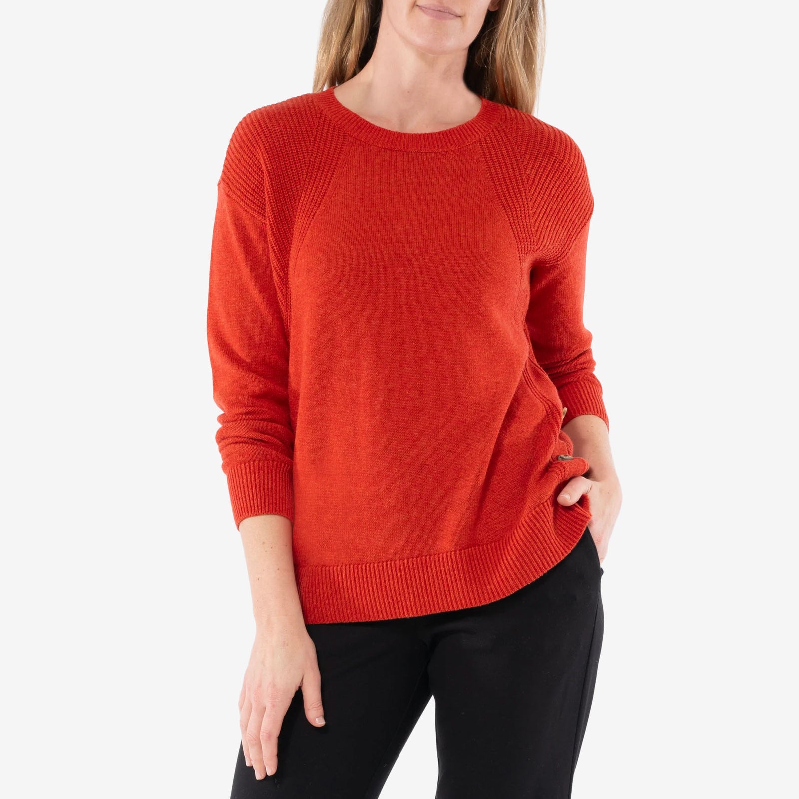 Jump Side Button Pullover