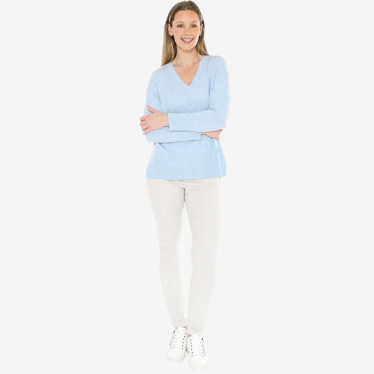 Jump V-Neck Pullover blue