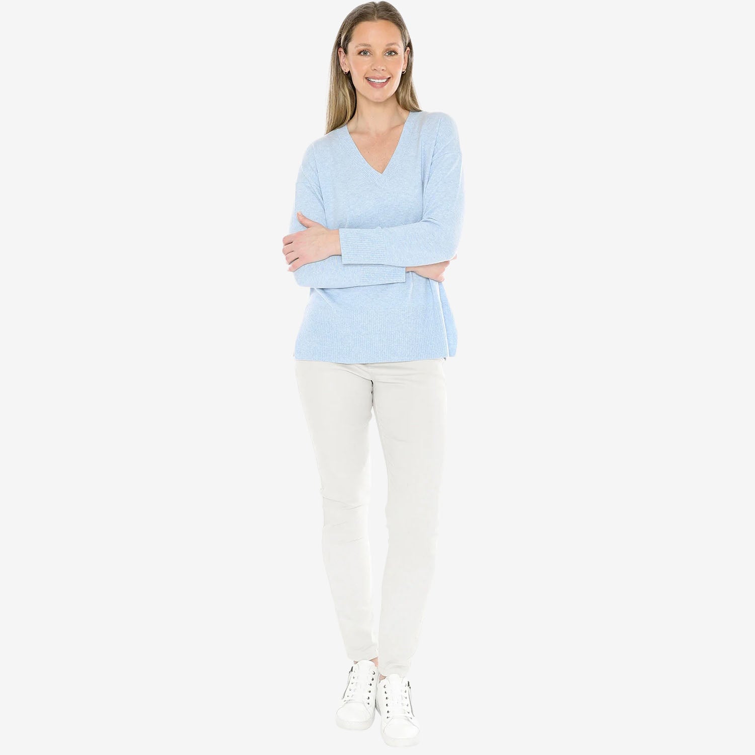 Jump V-Neck Pullover blue