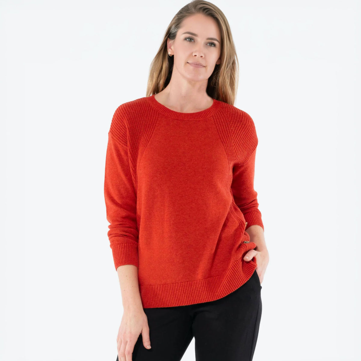 Jump Side Button Pullover