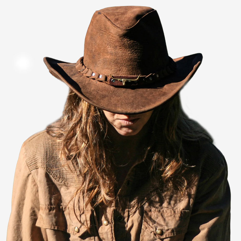 Kakadu Brumby Shapeable Leather Hat bark