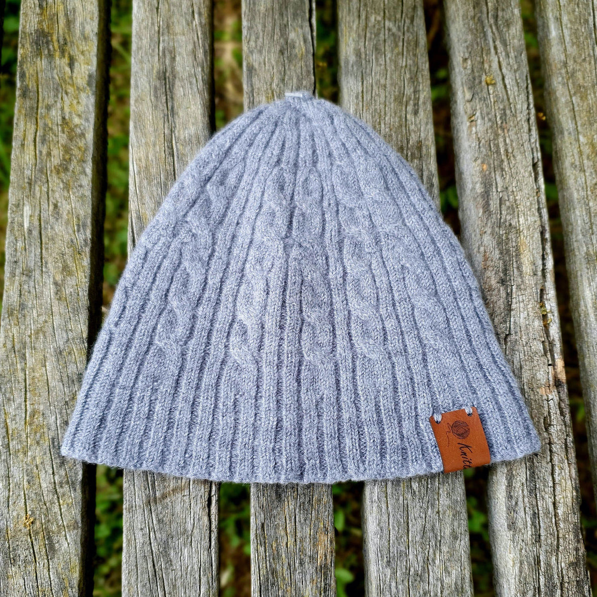 Knitted@Nundle Baby Cable Beanie grey