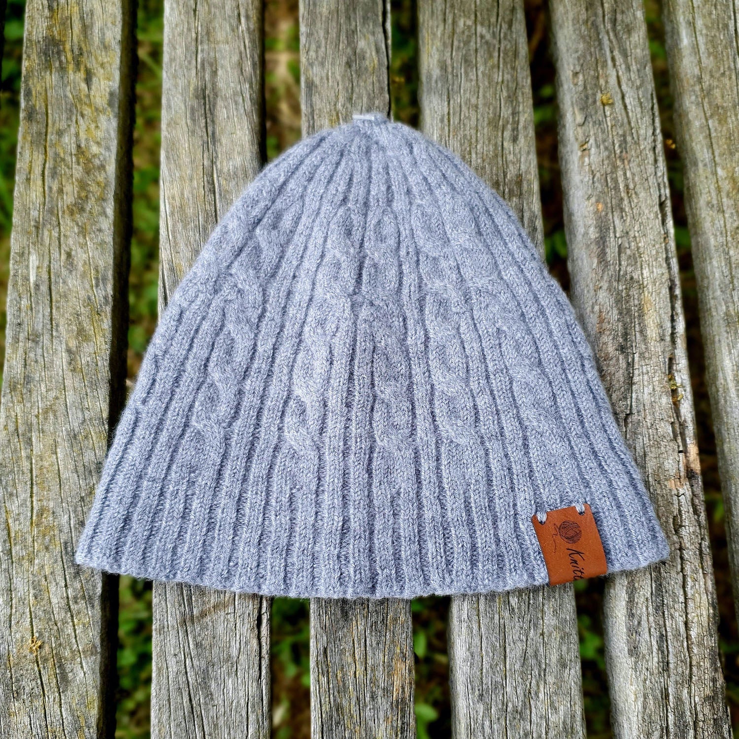 Knitted@Nundle Baby Cable Beanie grey