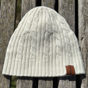 Knitted@Nundle Baby Cable Beanie natural