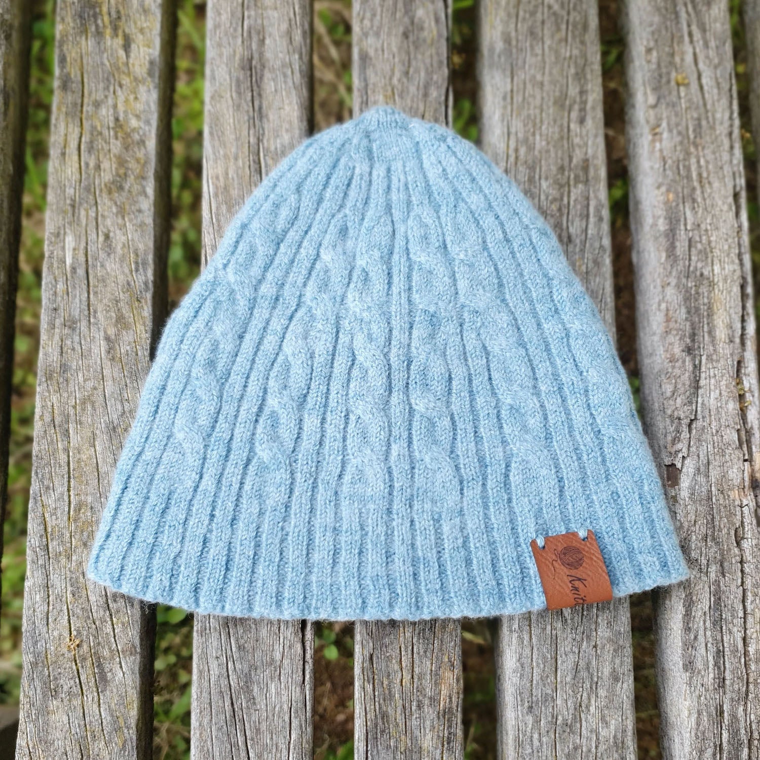 Knitted@Nundle Baby Cable Beanie Sea Foam