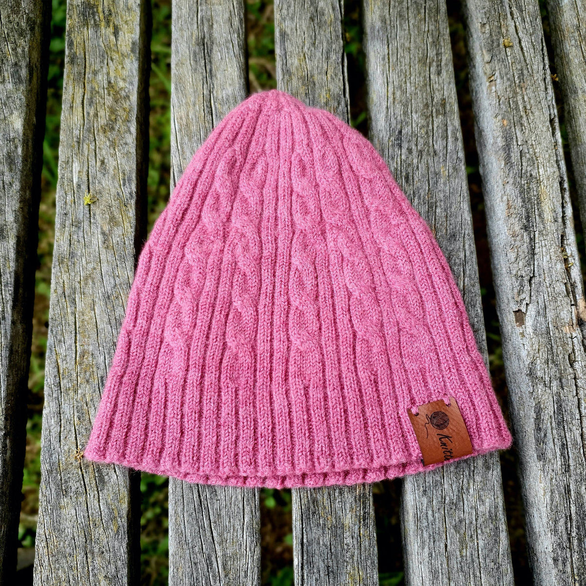 Knitted@Nundle Baby Cable Beanie watermelon