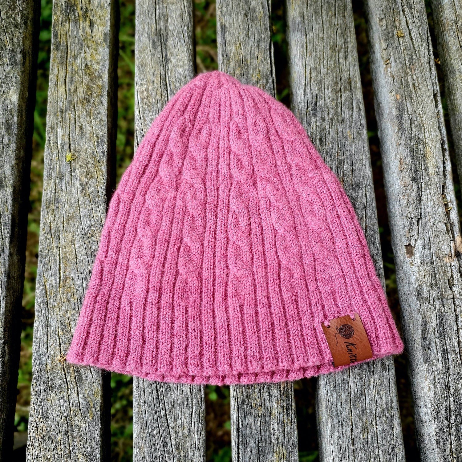 Knitted@Nundle Baby Cable Beanie watermelon