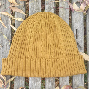 Knitted@Nundle Cable Beanie cumin