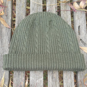Knitted@Nundle Cable Beanie olive
