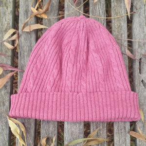 Knitted@Nundle Cable Beanie watermelon