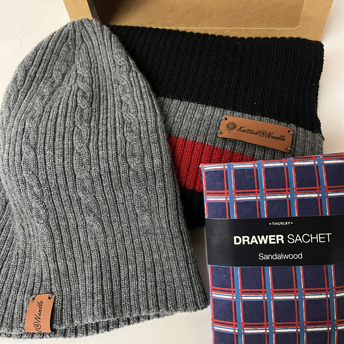 Knitted@Nundle Scarf & Beanie Gift Pack - Black