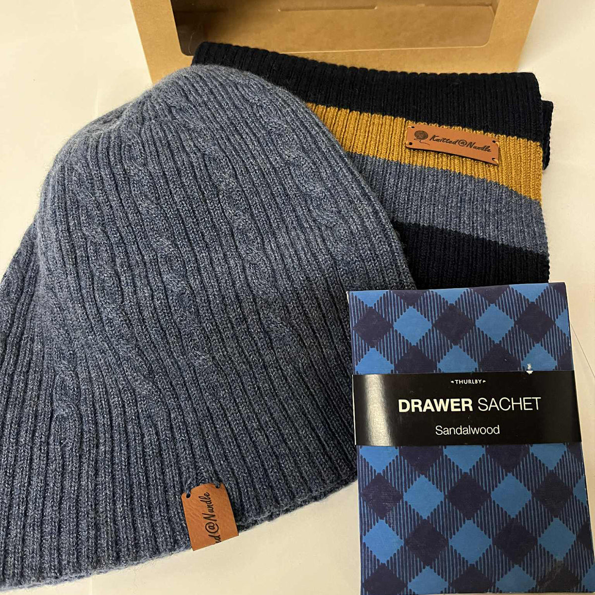Knitted@Nundle Scarf & Beanie Gift Pack - Navy